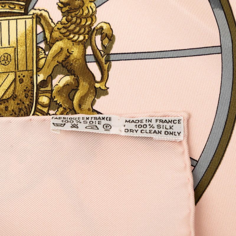 Hermes Carre 90 Spring Scarf Pink White Silk — view 8
