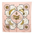 Hermes Carre 90 Spring Scarf Pink White Silk