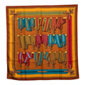 Hermes Carre 90 les Sangles Scarf Brown Silk