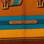 Hermes Carre 90 les Sangles Scarf Brown Silk — view 4