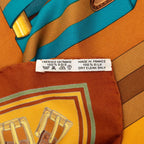 Hermes Carre 90 les Sangles Scarf Brown Silk — view 9