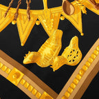 Hermes Carre 90 Cuillers D'afrique African Spoon Scarf Black Brown Silk — view 5