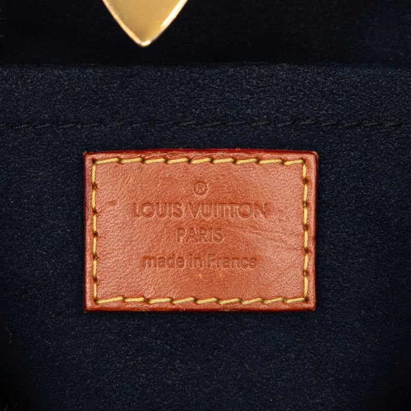 Louis Vuitton Monogram Reverse Duffle 2-Way Shoulder Bag Navy Brown Leather — view 5