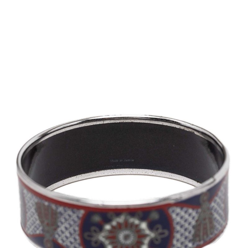 Hermes Enamel GM Cloisonne Bangle Silver Multicolor Metal 1- Bracelet — view 5