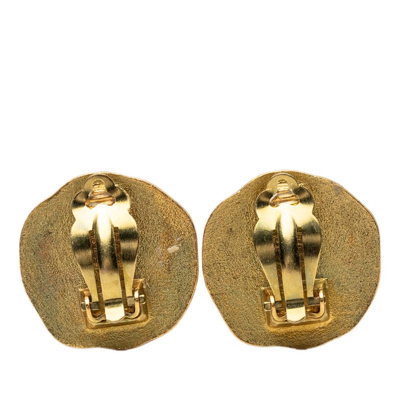 Chanel CC Logo Vintage Earrings Gold Plated — view 2