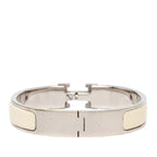 Hermes Click PM Bangle Bracelet Ivory Silver Metal Enamel — view 3