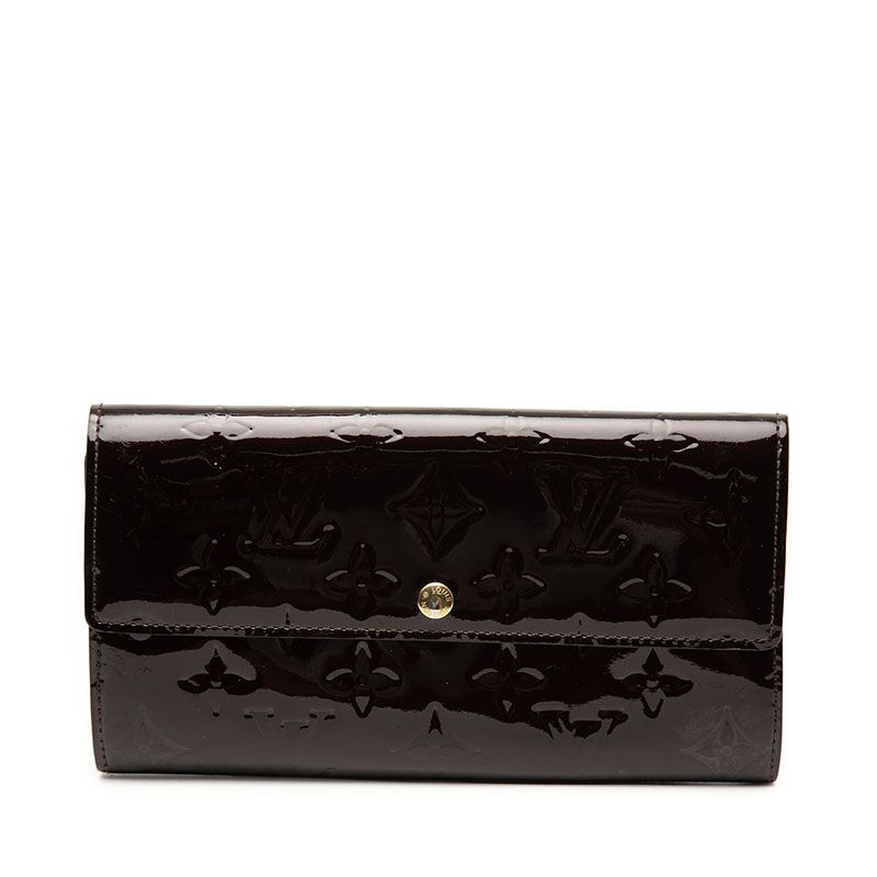 Louis Vuitton Monogram Vernis Portefeuille Sarah Wallet Amarante Patent Leather