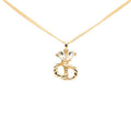 Dior CD Logo Chain Pendant Gold Plated Rhinestone