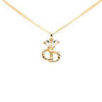 Dior CD Logo Chain Pendant Gold Plated Rhinestone