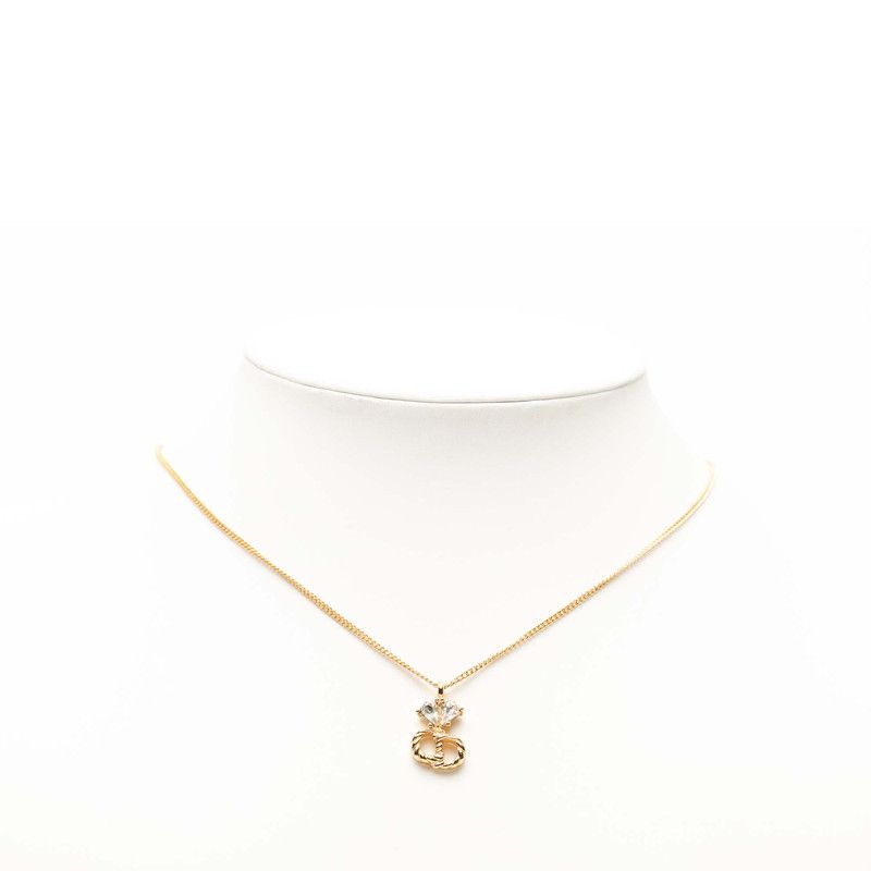 Dior CD Logo Chain Pendant Gold Plated Rhinestone — view 5