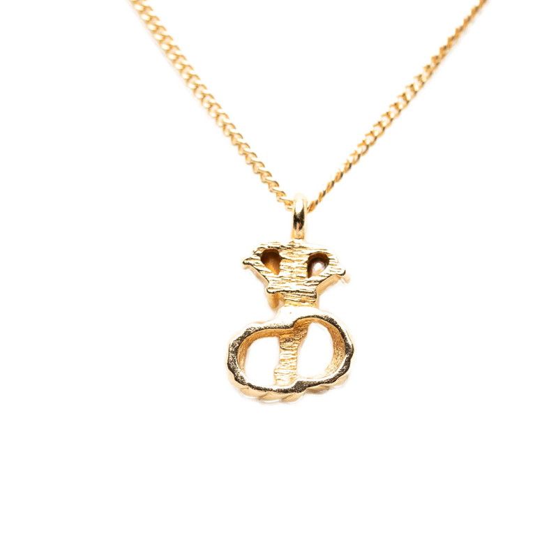 Dior CD Logo Chain Pendant Gold Plated Rhinestone — view 2