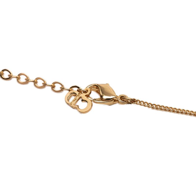 Dior CD Logo Chain Pendant Gold Plated Rhinestone — view 3