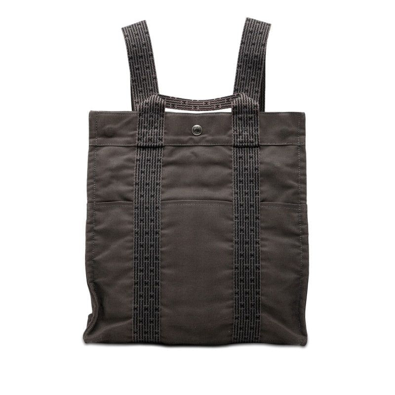 Hermes Her Line a Dos Backpack 2-Way Handbag Gray Canvas