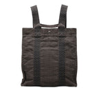 Hermes Her Line a Dos Backpack 2-Way Handbag Gray Canvas
