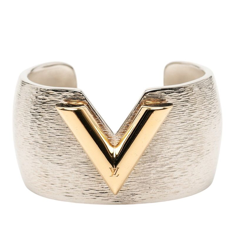 Louis Vuitton Calf Essential Colorama Bracelet Bangle S Silver Gold Metal
