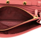 Prada Saffiano Crossbody Chain Wallet 2-Way Clutch Shoulder Bag Pink Leather — view 4