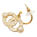 Chanel CC Logo Earrings Gold Plated Faux Pearl — view 4