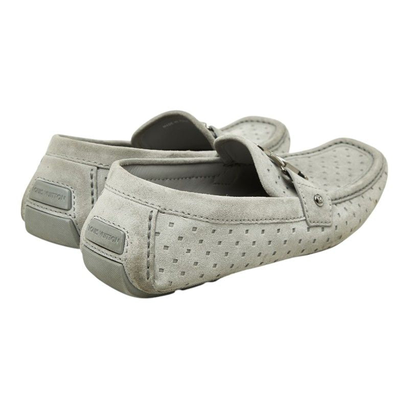 Louis Vuitton Monte Carlo Loafers Driving Shoes Gray Suede — view 3