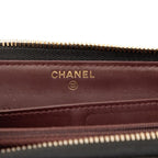 Chanel CC Logo Quilted Zip Around Wallet Black Caviar Leather — view 5