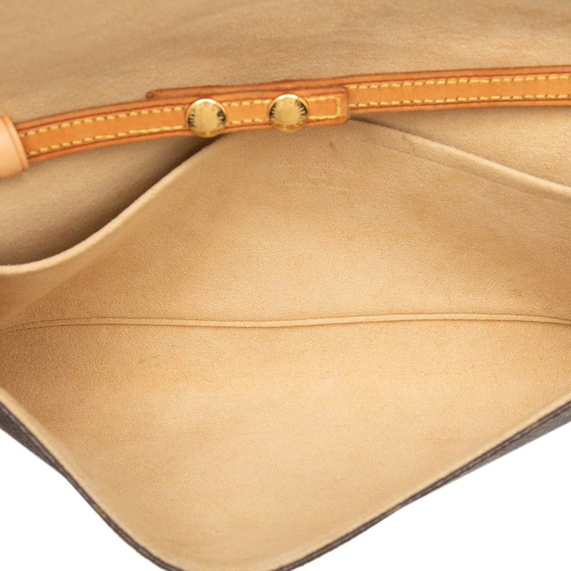 Louis Vuitton Monogram Pochette Twin GM Crossbody Shoulder Bag Brown Leather — view 4