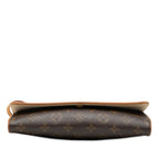 Louis Vuitton Monogram Pochette Twin GM Crossbody Shoulder Bag Brown Leather — view 3
