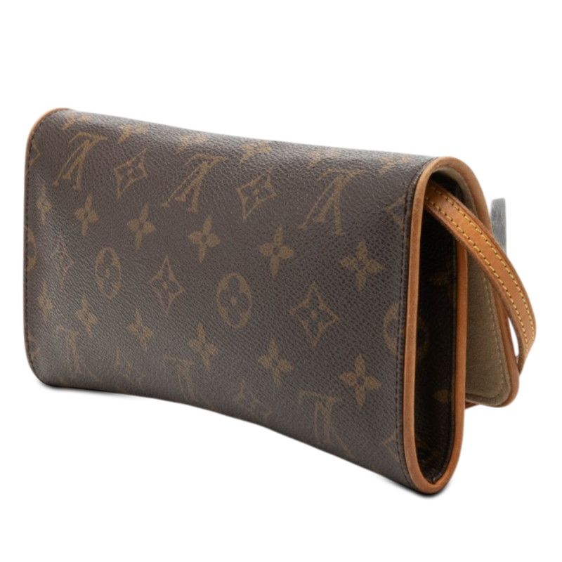 Louis Vuitton Monogram Pochette Twin GM Crossbody Shoulder Bag Brown Leather — view 2