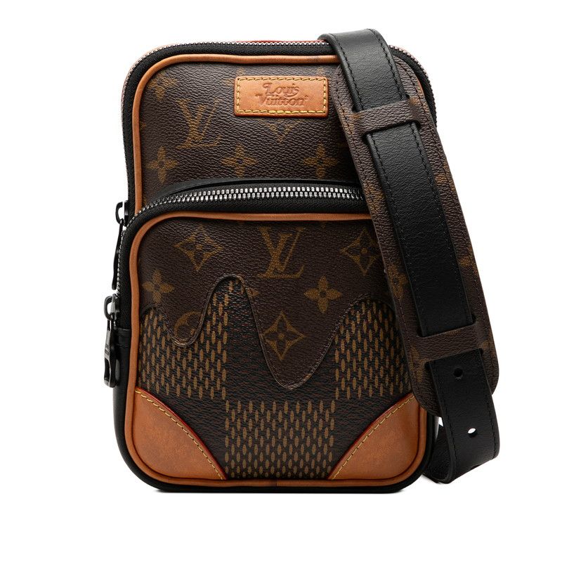 Louis Vuitton Damier Giant Amazon Sling Bag Crossbody Brown Black Leather