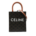Celine Triomphe Vertical Cover Mini 2-Way Shoulder Bag Brown Leather