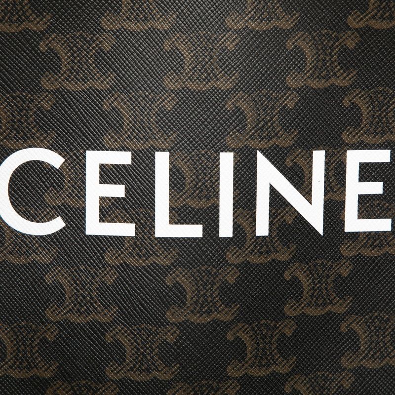 Celine Triomphe Vertical Cover Mini 2-Way Shoulder Bag Brown Leather — view 4