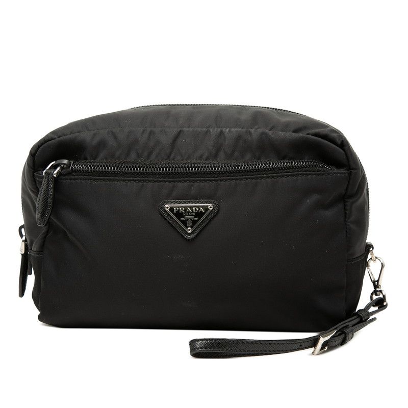 Prada Pouch Black Nylon Leather