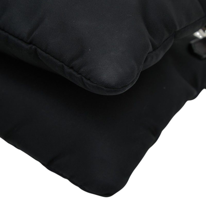 Prada Crossbody Chain Shoulder Bag Black Nylon — view 6
