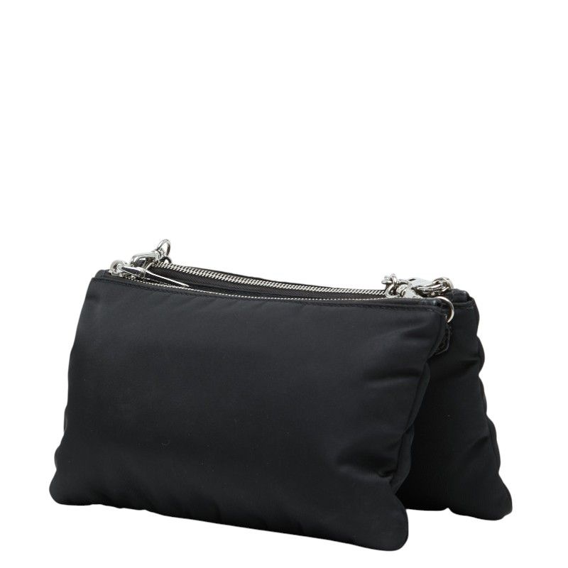 Prada Crossbody Chain Shoulder Bag Black Nylon — view 2