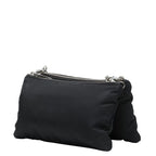 Prada Crossbody Chain Shoulder Bag Black Nylon — view 2