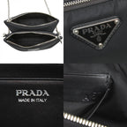 Prada Crossbody Chain Shoulder Bag Black Nylon — view 9