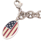 Tiffany & Co 925 Stars and Stripes Oval Tag Chain Bracelet