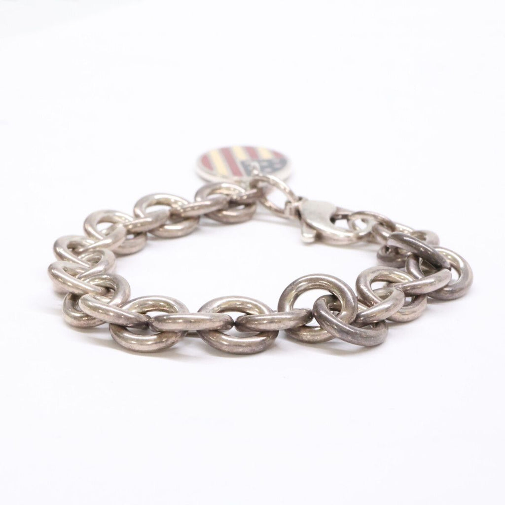 Tiffany & Co 925 Stars and Stripes Oval Tag Chain Bracelet — view 4