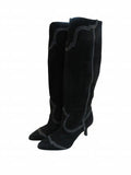 Hermes Long Boots Suede Black