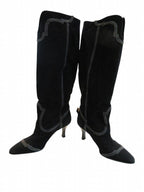Hermes Long Boots Suede Black — view 6
