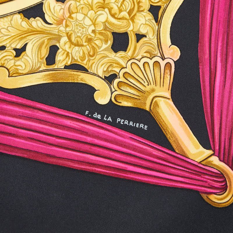 Hermes Carre 90 Etriers Stirrup Scarf Black Multicolor Silk — view 3