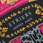 Hermes Carre 90 Etriers Stirrup Scarf Black Multicolor Silk — view 2