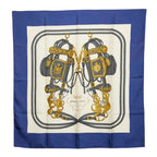 Hermes Carre 90 Brides de Gala Ceremony Bridle Scarf White Multicolor Silk