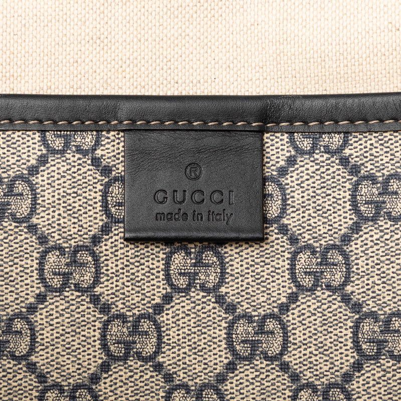 Gucci GG Supreme Sherry Line Tote Shoulder Bag Beige Brown Leather — view 7