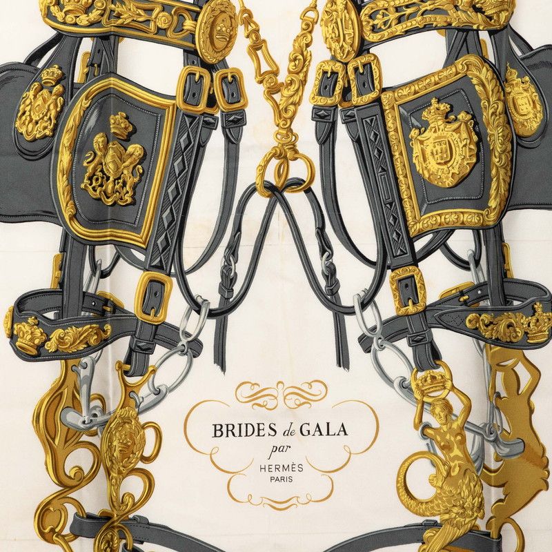 Hermes Carre 90 Brides de Gala Ceremonial Bridle Scarf Large Blue Multicolor — view 2