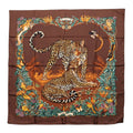 Hermes Carre 90 Jungle Love Scarf Large Brown Silk