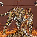 Hermes Carre 90 Jungle Love Scarf Large Brown Silk — view 2