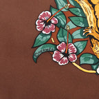 Hermes Carre 90 Jungle Love Scarf Large Brown Silk — view 7