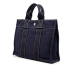 Hermes Fourre Tout PM Handbag Navy Canvas — view 2