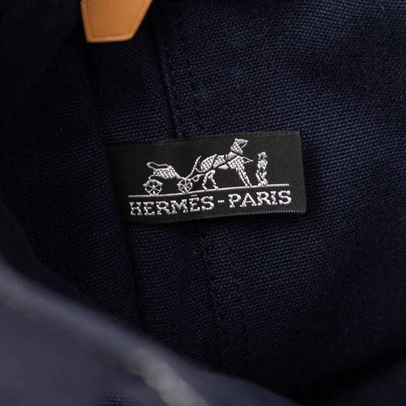 Hermes Fourre Tout PM Handbag Navy Canvas — view 5