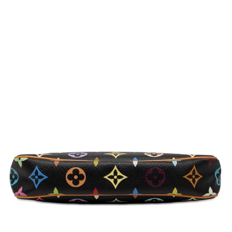 Louis Vuitton Monogram Multicolor Pochette Accessoire Handbag Black Noir Leather — view 3
