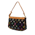 Louis Vuitton Monogram Multicolor Pochette Accessoire Handbag Black Noir Leather — view 2